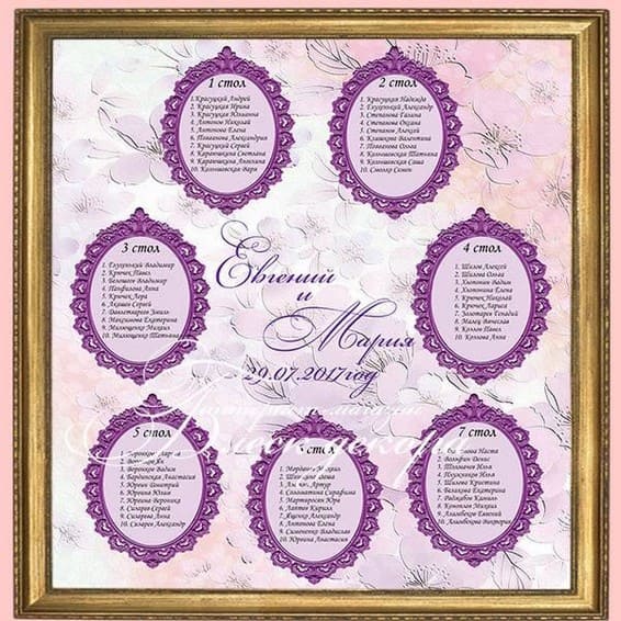 План рассадки гостей № 538 в электронном виде