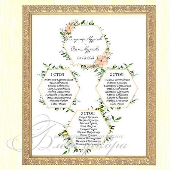 План рассадки гостей № 549 в электронном виде