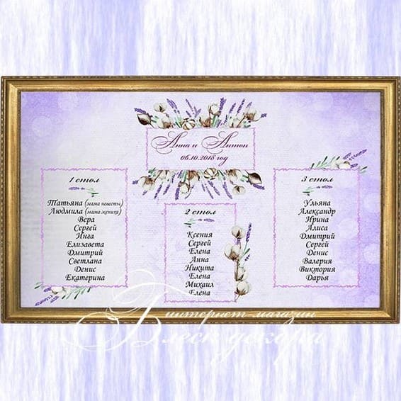 План рассадки гостей № 553 в электронном виде