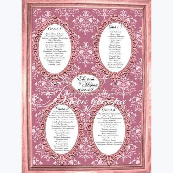 План рассадки гостей № 336 в электронном виде