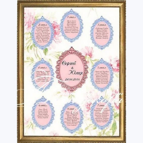 План рассадки гостей № 353 в электронном виде