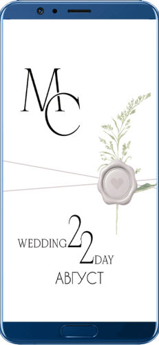 Пригласительный свадебный сайт № 34-D на экране смартфона