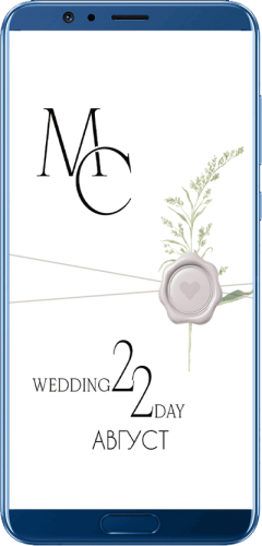Пригласительный свадебный сайт № 34-D на экране смартфона