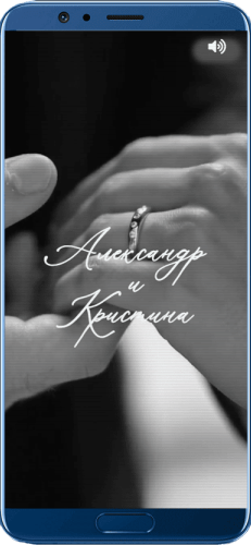 Пригласительный свадебный сайт № 18-D на экране смартфона