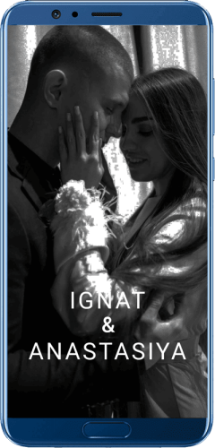 Пригласительный свадебный сайт № 16-D на экране смартфона