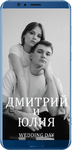 Пригласительный свадебный сайт № 25-D на экране смартфона