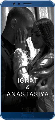 Пригласительный свадебный сайт № 16-D на экране смартфона