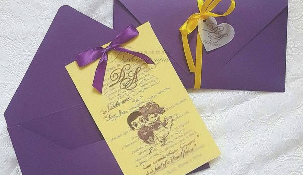 Приглашение на свадьбу с конвертом